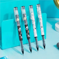 Deli 12Pcs 0.5mm Quick Dry Black Ink Gel Pen Tube Straight Liquid Rollerball Office Supplies Signature Pen for School Student