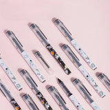 Deli 12Pcs 0.5mm Quick Dry Black Ink Gel Pen Tube Straight Liquid Rollerball Office Supplies Signature Pen for School Student