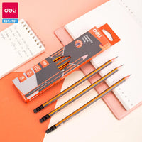 Deli 12pcs/lot Wooden Pencil HB Writing Drawing Sketch Examination Pencil School Stationery Art Supplies