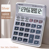 Deli 1512 Medium Desktop Office Voice Calculator Large Screen Financial Computer Accounting Student Cashier Calculation Aids