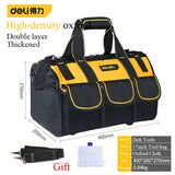 Deli 1680D Oxford Cloth Tool Bag Electrician Hardware Kit Portable Storage Bag Tools Pouch Small Toolbag Canvas Tool Organizer