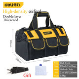 Deli 1680D Oxford Cloth Tool Bag Electrician Hardware Kit Portable Storage Bag Tools Pouch Small Toolbag Canvas Tool Organizer