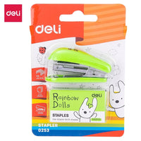 Deli 1PC Mini Stapler Set with 1000 Staples Random Color Kawaii Office School Supply E0253