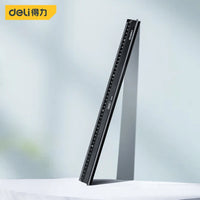 Deli 1Pcs Aluminium Alloy Straight Ruler Percision Measuring Ruler Woodworking Measuring Tools School Office Drawing Supplies