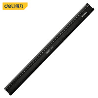 Deli 1Pcs Aluminium Alloy Straight Ruler Percision Measuring Ruler Woodworking Measuring Tools School Office Drawing Supplies