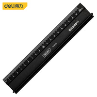 Deli 1Pcs Aluminium Alloy Straight Ruler Percision Measuring Ruler Woodworking Measuring Tools School Office Drawing Supplies