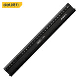 Deli 1Pcs Aluminium Alloy Straight Ruler Percision Measuring Ruler Woodworking Measuring Tools School Office Drawing Supplies