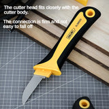 Deli 1Pcs Electrician Knife Cable Stripping Knife Wire Stripper Straight Curved Hook Fixed Blade Knives Cable Cutter Hand Tools