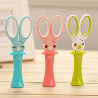 Deli 1pcs Scissors Kawaii Rabbit DIY HandCraft Scrapbook Scissors for kids safe Paper Cutting Utility Knife School Supplie