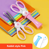 Deli 1pcs Scissors Kawaii Rabbit DIY HandCraft Scrapbook Scissors for kids safe Paper Cutting Utility Knife School Supplie