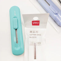 Deli 2079 Art Knife Small Portable Warehouse Express Paper Cutter Cute Mini Student Hand DIY