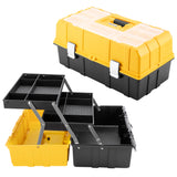 Deli 21in 3-Layer Foldable Tool Box, Heavy-Duty Portable Storage Organizer, For Home, Garage, and Professional Use