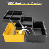Deli 21in 3-Layer Foldable Tool Box, Heavy-Duty Portable Storage Organizer, For Home, Garage, and Professional Use