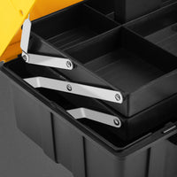Deli 21in 3-Layer Foldable Tool Box, Heavy-Duty Portable Storage Organizer, For Home, Garage, and Professional Use