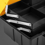 Deli 21in 3-Layer Foldable Tool Box, Heavy-Duty Portable Storage Organizer, For Home, Garage, and Professional Use