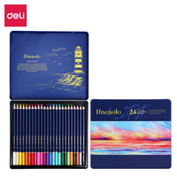 Deli 24 Professional Colored Pencil Set Pencils Water Soluble Sketching Pencils with Coloured Pencils for Kids Art Supplies