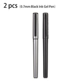 Deli 2pcs 0.7mm Black Ink Large Capacity Gel Pen Signing Pen School Student Supplies Office Supplies Stationery High Quality Pen