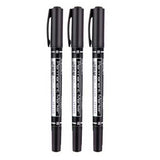 Deli 3/9/12pcs Twin Tip Permanent Marker Pen Set Fine Point Waterproof Ink Thin Nib Crude Nib Black Ink 0.5mm-2mm Fine Color