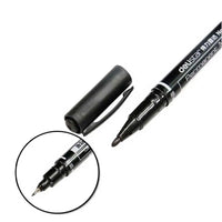 Deli 3/9/12pcs Twin Tip Permanent Marker Pen Set Fine Point Waterproof Ink Thin Nib Crude Nib Black Ink 0.5mm-2mm Fine Color