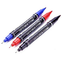 Deli 3/9/12pcs Twin Tip Permanent Marker Pen Set Fine Point Waterproof Ink Thin Nib Crude Nib Black Ink 0.5mm-2mm Fine Color