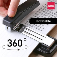 Deli 360° Rotatable Manual Stapler 24/6 24/8 Universal Staple School Office Supply Business Binding Tool Student Stationery Gift