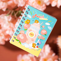 Deli 3pcs Set Cartoon Spiral Notebook Cute Animal Portable Notepad Horizontal Line Inner Page Student Stationery Kids School