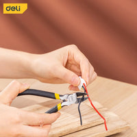 Deli 4.5 Inch Plastic Cutting Nippers Non Slip Handle Wire Cutter Electrician Repairing Pliers Hand Tool