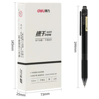 Deli 4 Pcs Gel Pen 0.5mm Black Ink Quick-Drying Bolígrafos Papelería Kawaii Learning Office Signature Pen Stationery Store