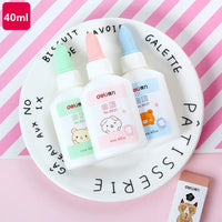 Deli 40ML Liquid White Glue Washable Non-toxic Safety Adhesive School Office Supply Stationery Student Bonding Paper Wood Tool