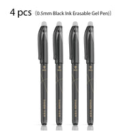 Deli 4pcs 0.5mm Black Crystal Blue Ink Erasable Gel Pen Student School Supplies Office Supplies School Supplies Stationery