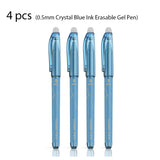 Deli 4pcs 0.5mm Black Crystal Blue Ink Erasable Gel Pen Student School Supplies Office Supplies School Supplies Stationery