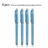 Deli 4pcs 0.5mm Black Crystal Blue Ink Erasable Gel Pen Student School Supplies Office Supplies School Supplies Stationery