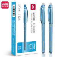 Deli 4pcs 0.5mm Black Crystal Blue Ink Erasable Gel Pen Student School Supplies Office Supplies School Supplies Stationery