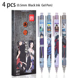 Deli 4pcs 0.5mm Black Ink Gel Pen Anime Pen Signing Pen Office Supplies School Suppies Stationery For Writing