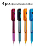 Deli 4pcs 0.5mm Black Ink Gel Pen Signature Pen Stationery High-quality Pen School Student Supplies Office Supplies