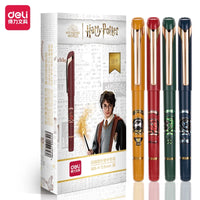 Deli 4pcs 0.5mm Black Ink Harry Potter Gel Pen Stationery High-quality Pen School Supplies Office Pen Signature Pen Kawaii Pen