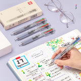 Deli 5pc/Set Multi-color Ballpoint Pen Roller Ball Pens 4 In 1 ручка шариковая 0.7MM Color Ink School Student Office Stationery