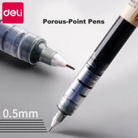 Deli 6/10pcs Rollerball Pen Set 0.5mm Black Blue Red Quick-drying Ink Gel Pens Stationery Supplies Student Writing Signature Pen