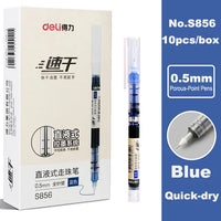 Deli 6/10pcs Rollerball Pen Set 0.5mm Black Blue Red Quick-drying Ink Gel Pens Stationery Supplies Student Writing Signature Pen