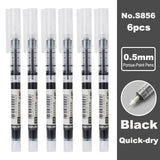 Deli 6/10pcs Rollerball Pen Set 0.5mm Black Blue Red Quick-drying Ink Gel Pens Stationery Supplies Student Writing Signature Pen