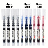 Deli 6/10pcs Rollerball Pen Set 0.5mm Black Blue Red Quick-drying Ink Gel Pens Stationery Supplies Student Writing Signature Pen