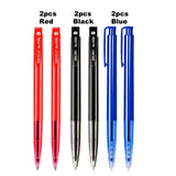 Deli 6/12pcs Ballpoint Pen Set 0.7mm Black Blue Red Ink Pens Stationery Supplies Student Writing Exam Signature Pen Kids Gift