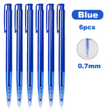 Deli 6/12pcs Ballpoint Pen Set 0.7mm Black Blue Red Ink Pens Stationery Supplies Student Writing Exam Signature Pen Kids Gift