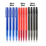 Deli 6/12pcs Ballpoint Pen Set 0.7mm Black Blue Red Ink Pens Stationery Supplies Student Writing Exam Signature Pen Kids Gift