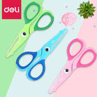 Deli 6071 Cartoon Crocodile Child Safety Scissors Student Round Head Soft Plastic Creative Handmade Paper Knife