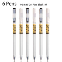 Deli 6pcs 0.5mm Black Ink Gel Pen Stationery Office Supplies Signature Pen School Supplies High Quality Financial Pen