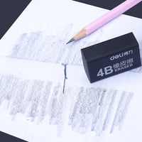 Deli 8pcs School Eraser Stationery Art Sketch Drawing Pencil Rubber for Kids Office Correction Supplies 4B 2B Eraser Writing