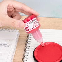 Deli 9874es Round Square Stamp Ink Pad 40ml Red Black Blue Colors Finance Stationery