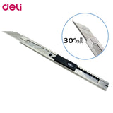 Deli Alloy Steel Knife Durable Utility Knife For Carving Open Box Wallpaper Cutter нож Self-Locking Function For School Office