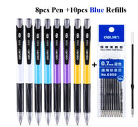 Deli Ballpoint Pen, 0.7mm Fine Point Blue ink, Retractable Rubber Grip Ball Point Writing Pens for Office School Business Gift